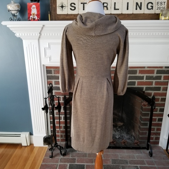 $5⭐️ Cowl Neck Tan Sweater Dress - Picture 3 of 7